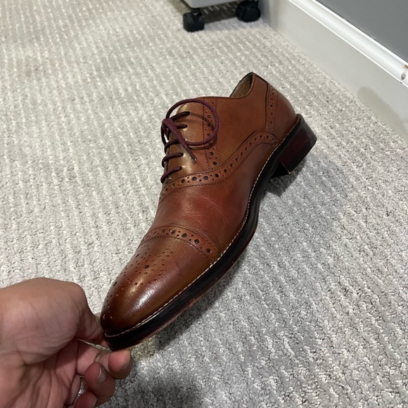 Johnston & Murphy Conard Cap Toe Brogue Oxfords Tan Size 9.5 D - Picture 6 of 9